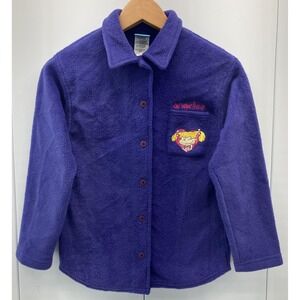 Vintage Rugrats Angelica Jacket Girls Medium Purple Fleece Button Up 2000s